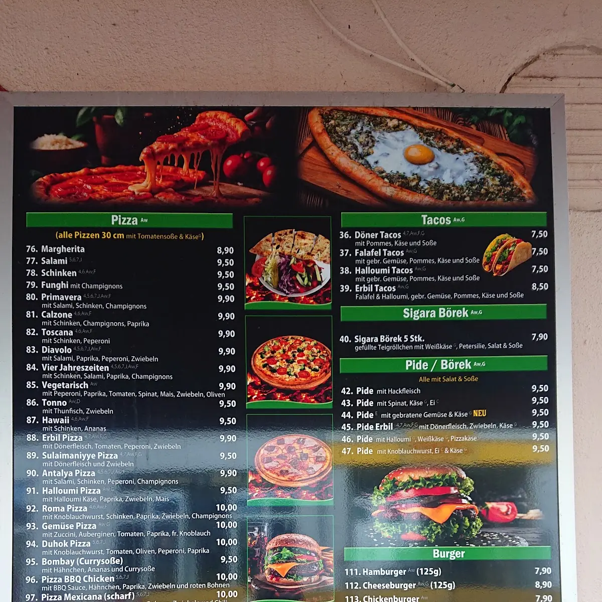 Speisekarte, Arbil Kebap Haus