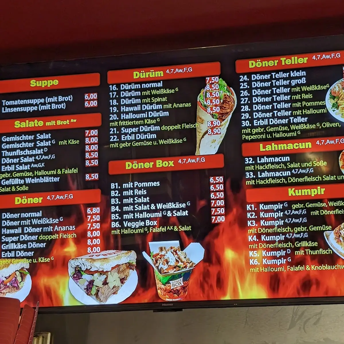 Speisekarte, Arbil Kebap Haus