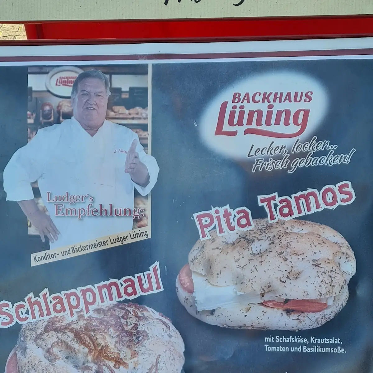 Speisekarte, Bäckerant Backhaus Lüning