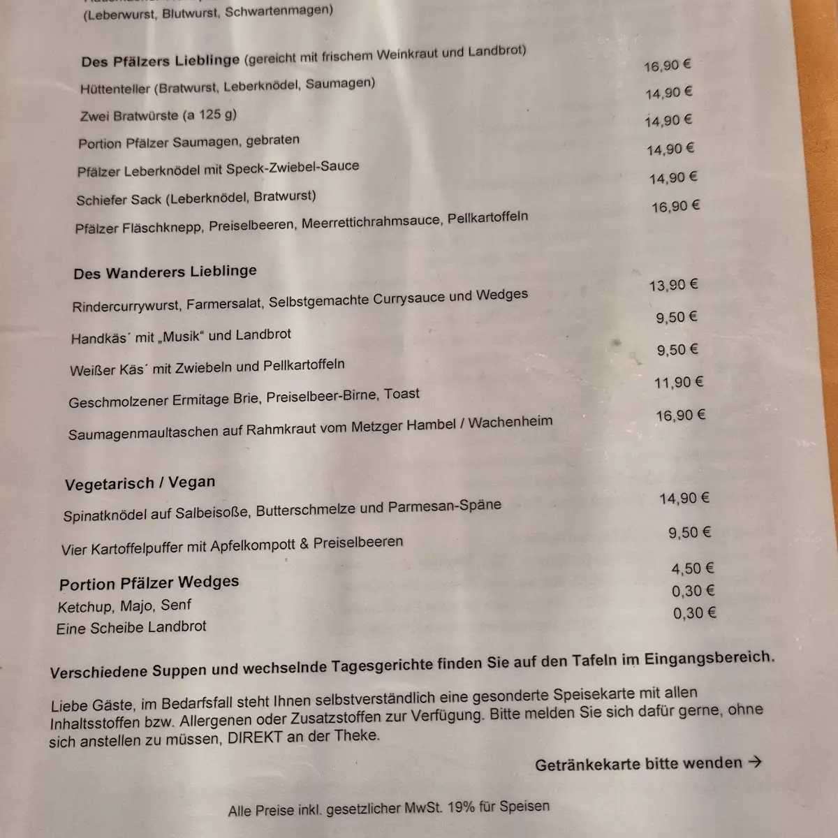 Speisekarte photo 1