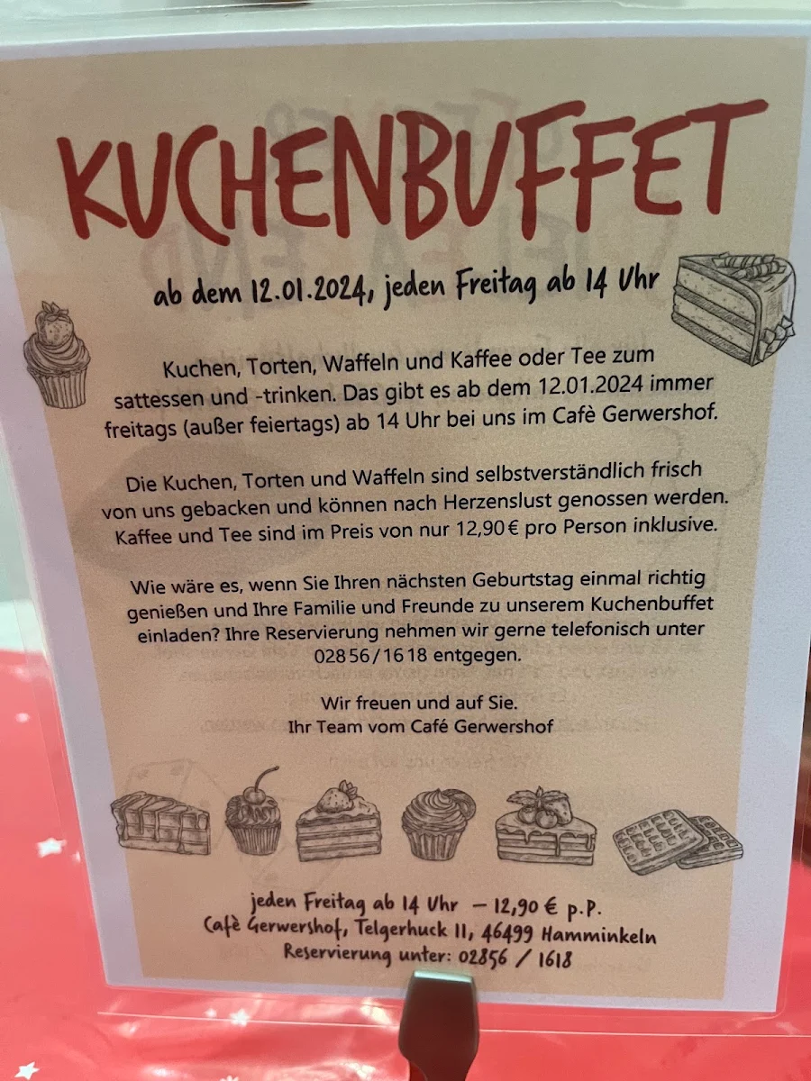 Speisekarte, Café Gerwershof