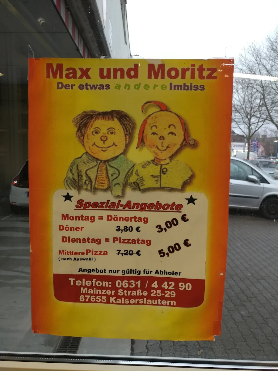 Speisekarte, Max und Moritz Imbiss