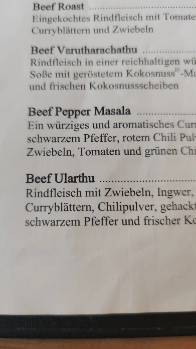 Speisekarte, Masala Empire