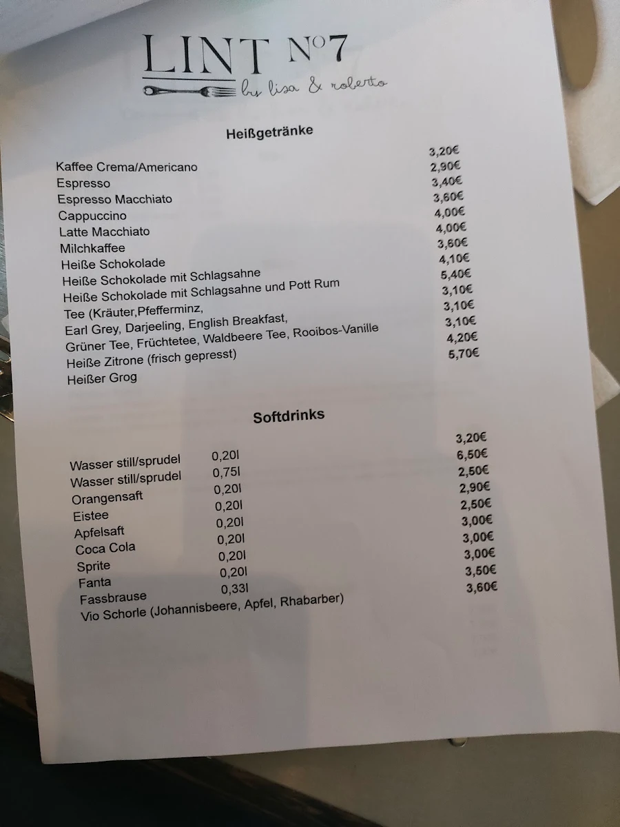 Speisekarte, Lint No 7