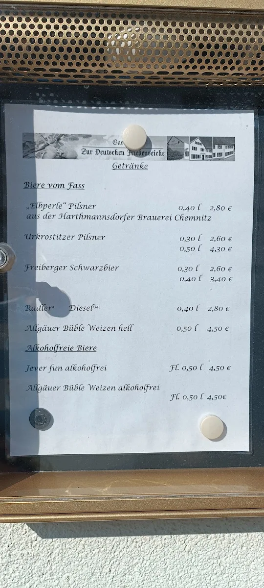 Speisekarte, Zur Deutschen Friedenseiche