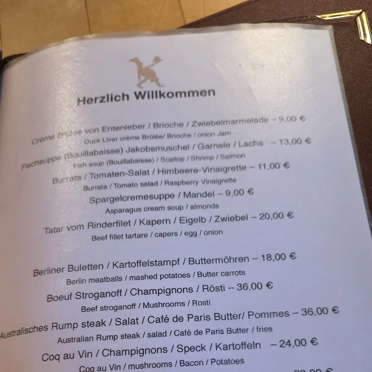 Speisekarte, Gugelhof