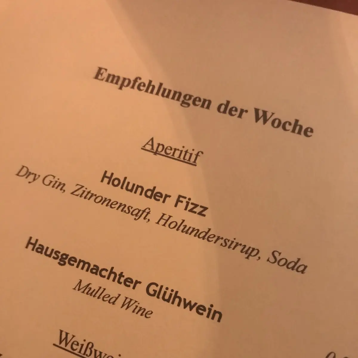 Speisekarte, Gugelhof