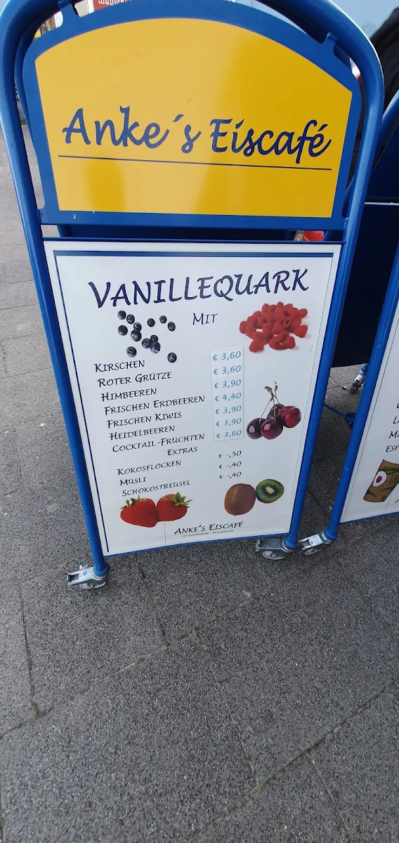 Speisekarte, Anke's Eiscafé