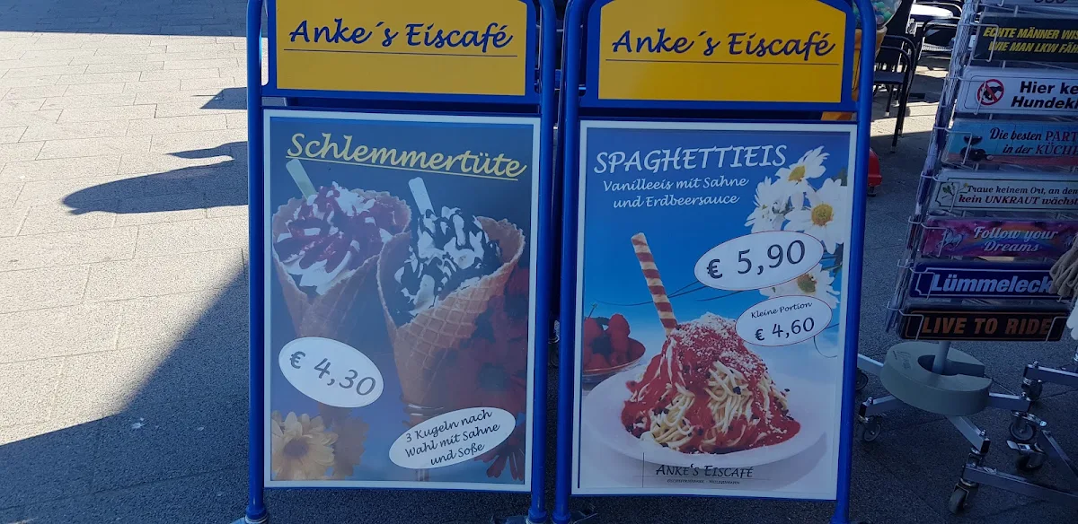 Speisekarte, Anke's Eiscafé