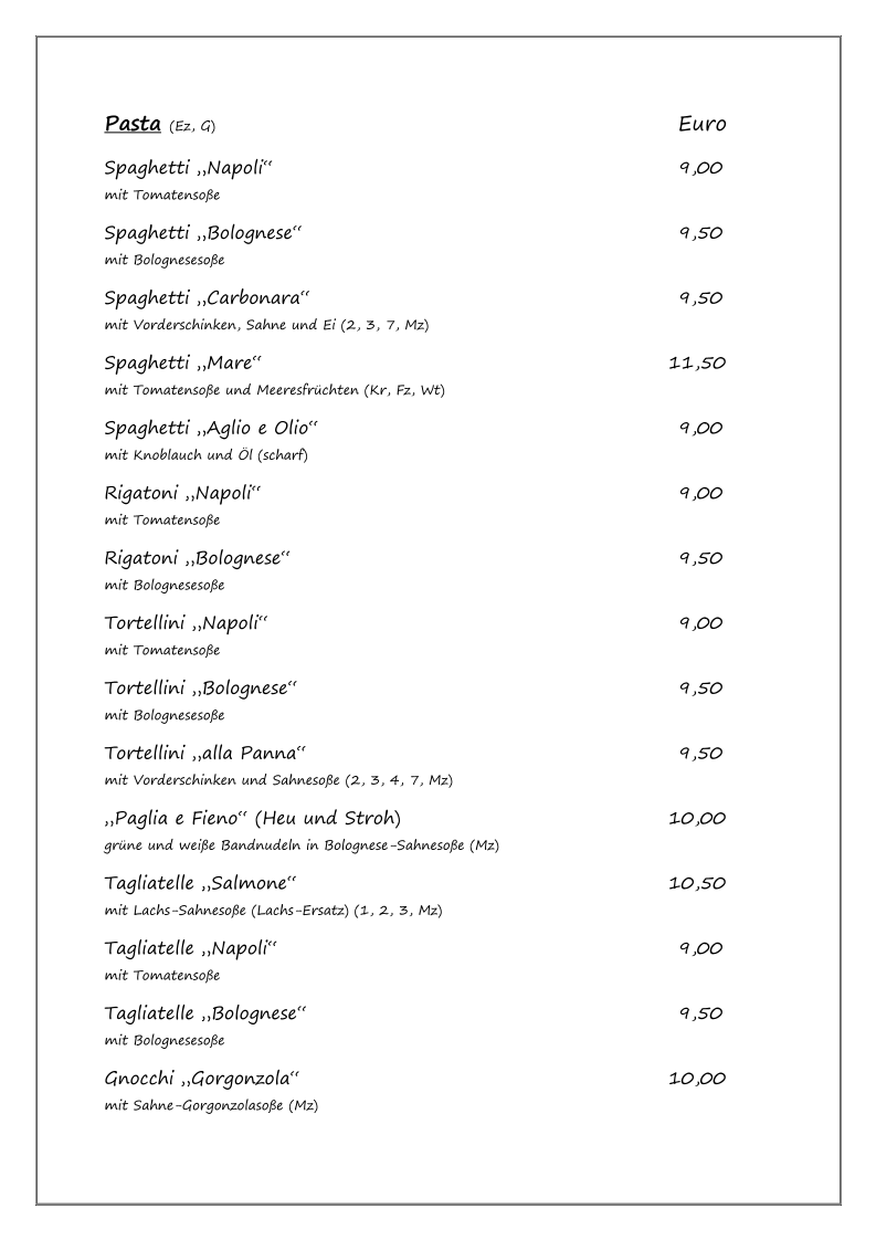 Speisekarte photo 5