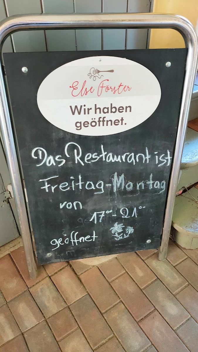 Speisekarte, Else Förster - Restaurant und Café