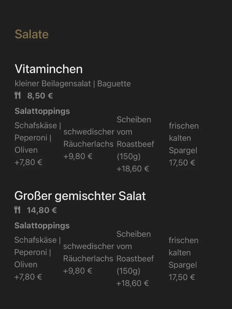 Speisekarte photo 2