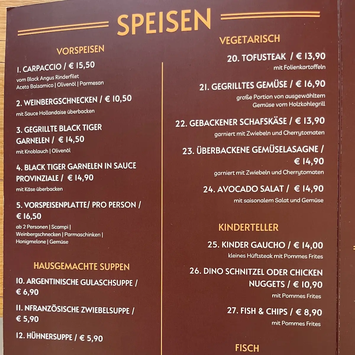 Speisekarte photo 1