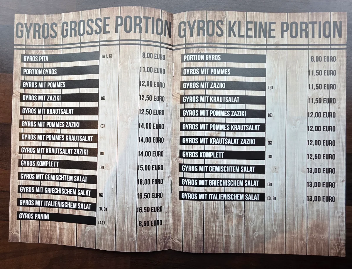 Speisekarte photo 2