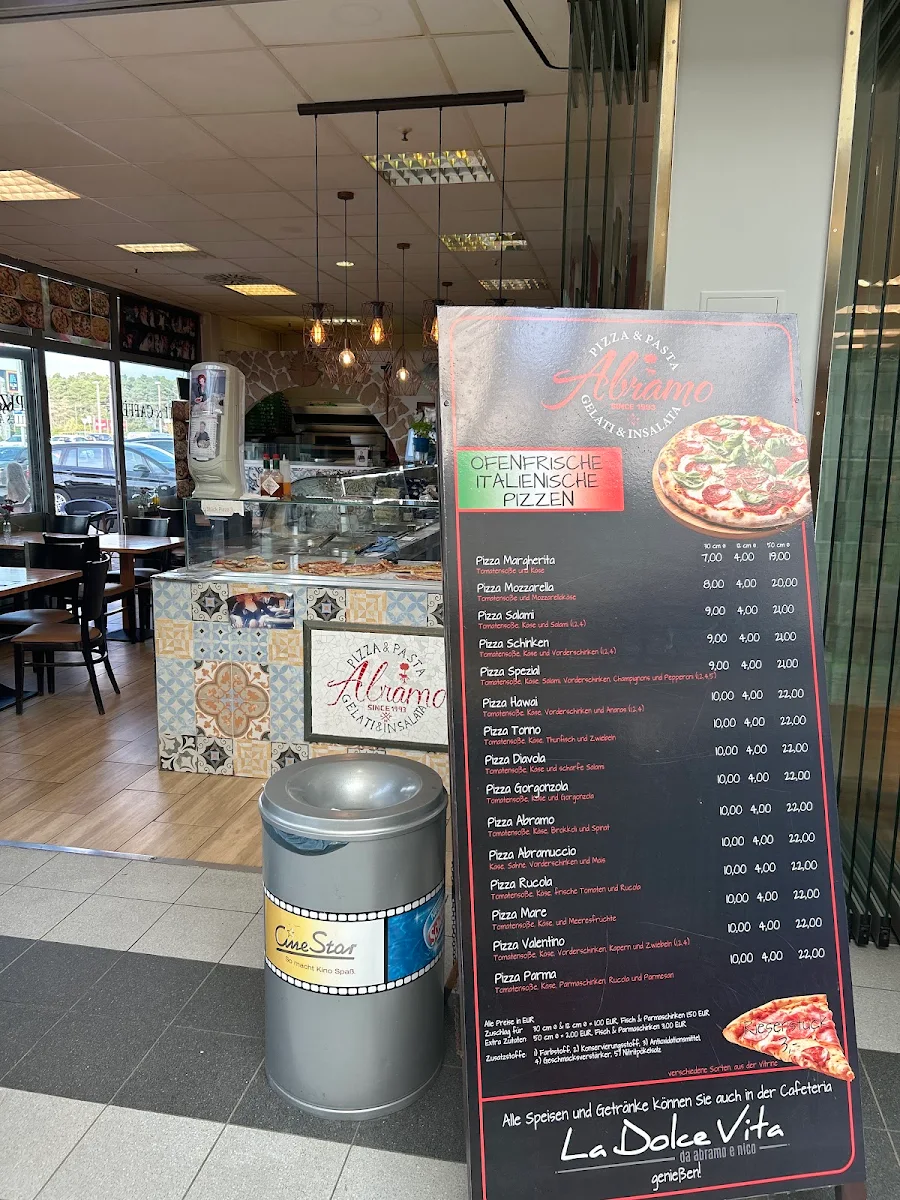 Speisekarte, Pizzeria Abramo