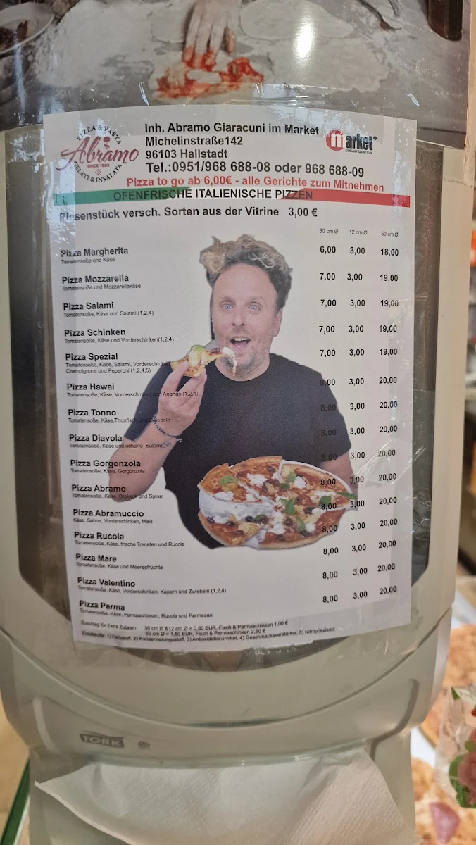 Speisekarte, Pizzeria Abramo