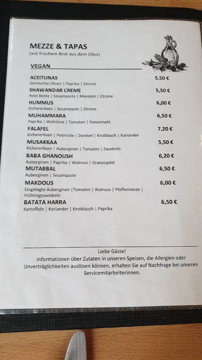 Speisekarte, Hidden Kitchen