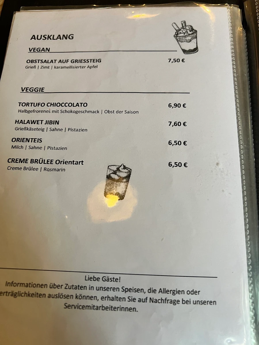 Speisekarte, Hidden Kitchen