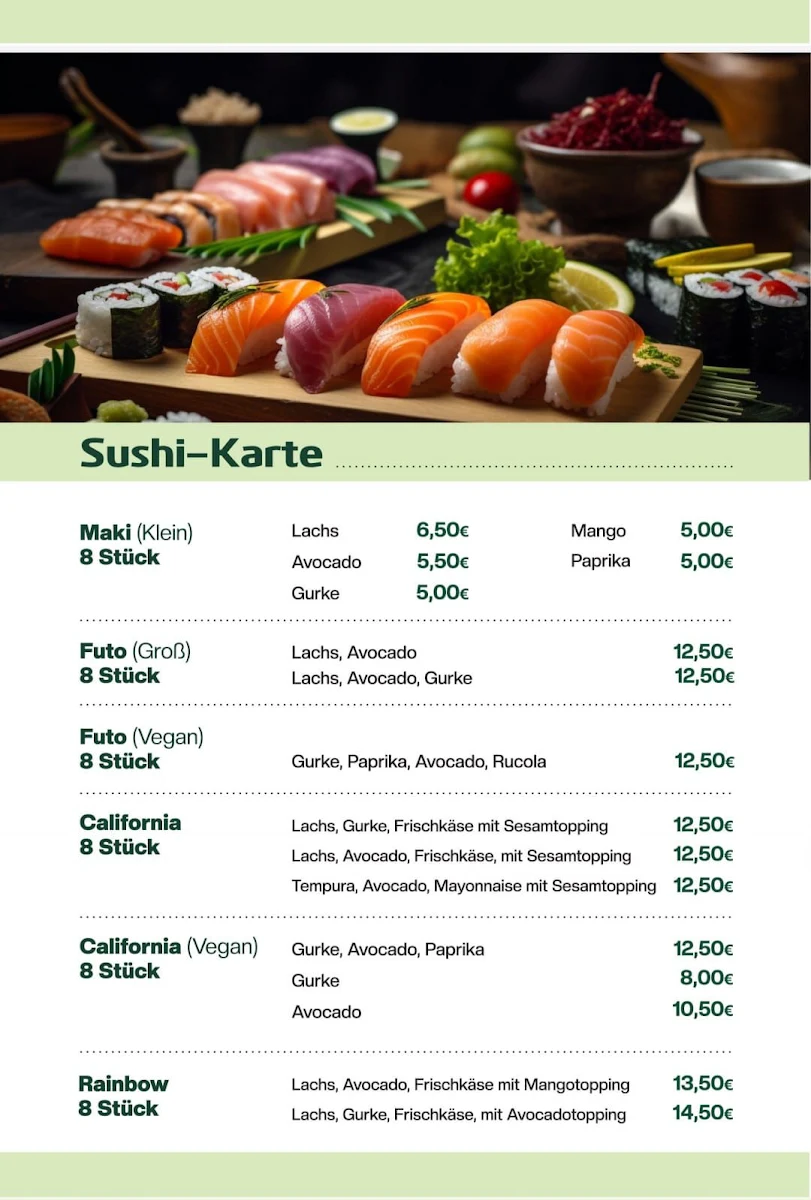 Speisekarte, Nguyễn fernöstliche Spezialitäten