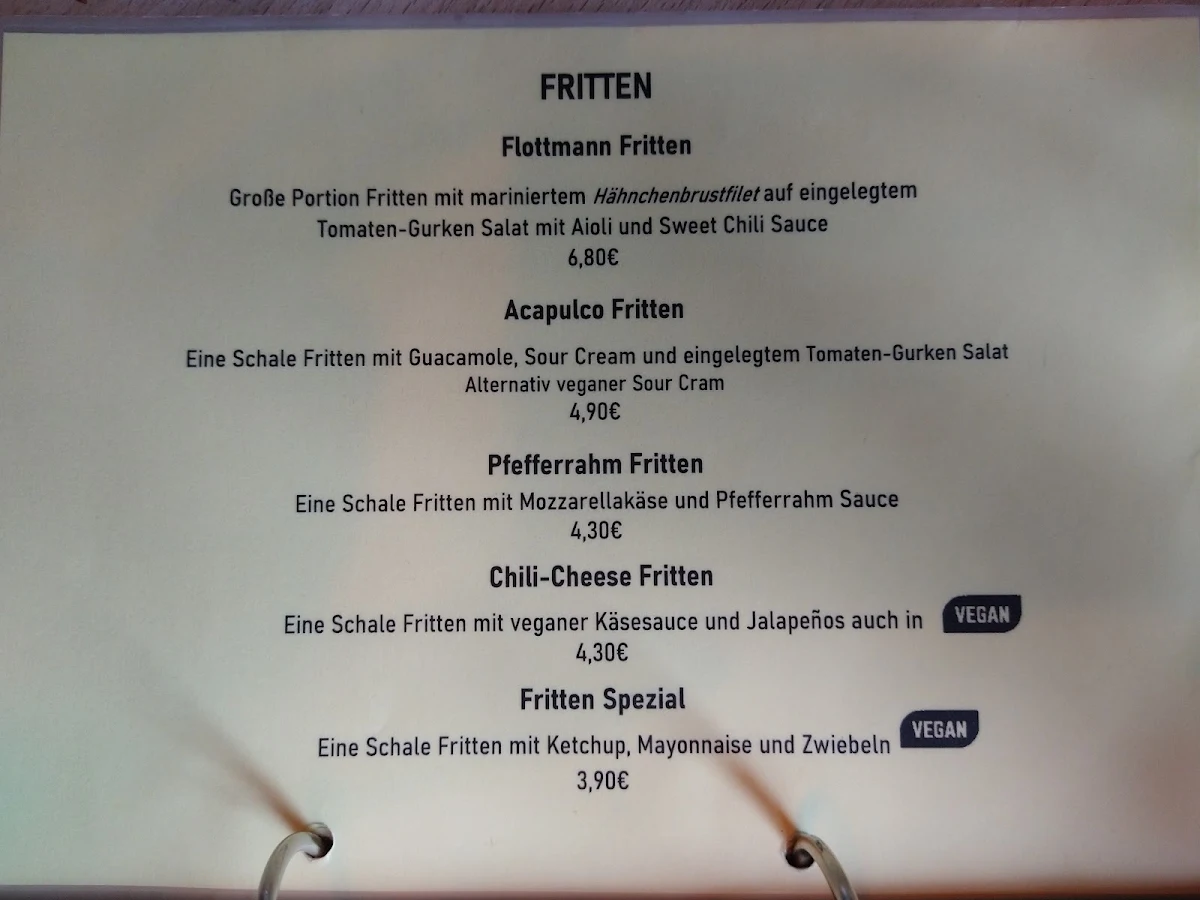 Speisekarte, Flottmann Kneipe