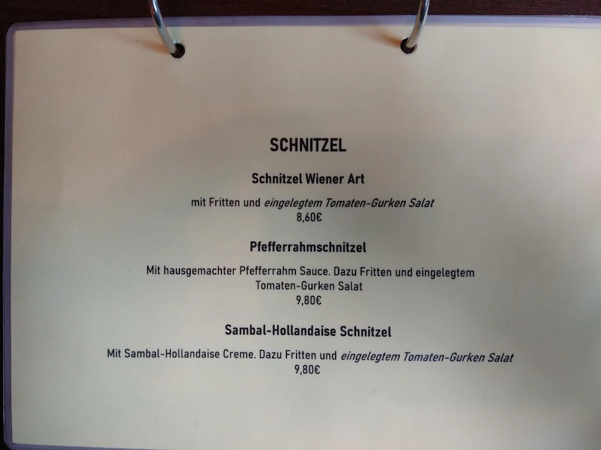 Speisekarte, Flottmann Kneipe