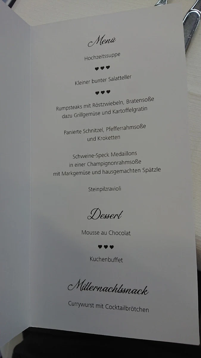 Speisekarte, Löwenstuben
