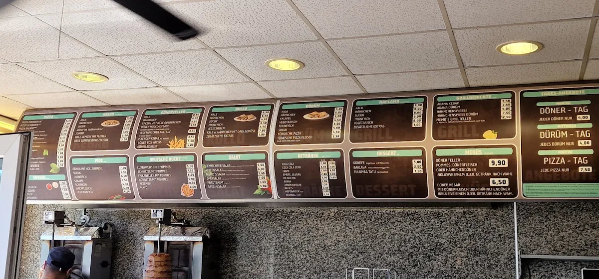 Speisekarte, Memo`s Kebab