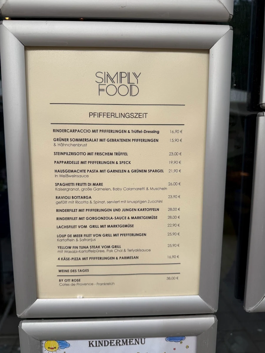 Speisekarte, Simply Food Hamburg