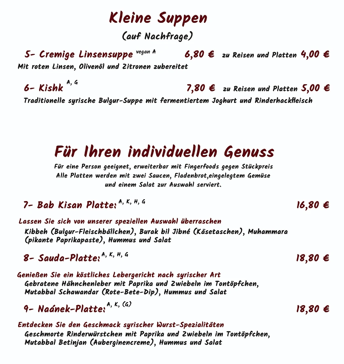 Speisekarte photo 2