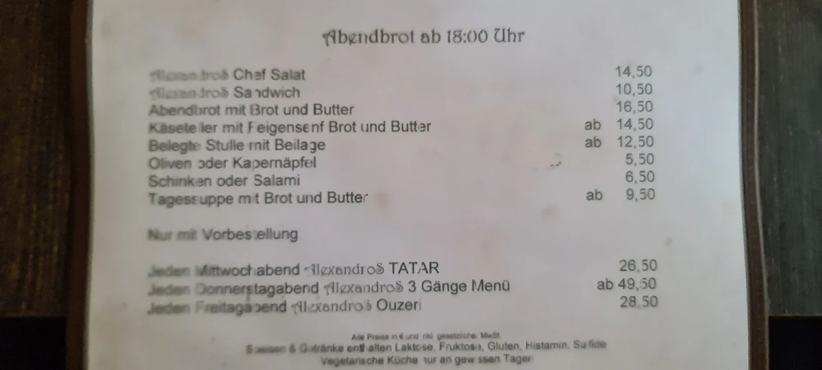 Speisekarte photo 1