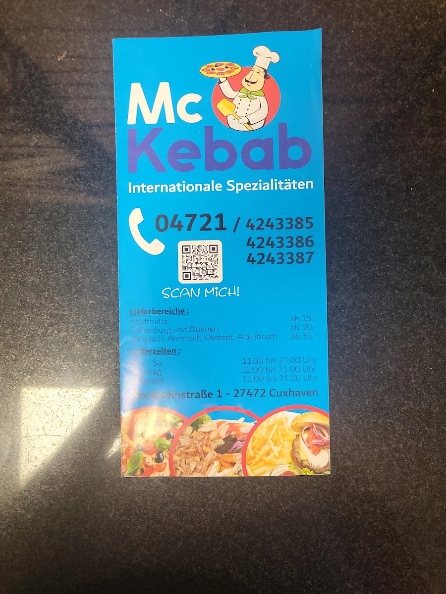 Speisekarte, MC•KEBAB