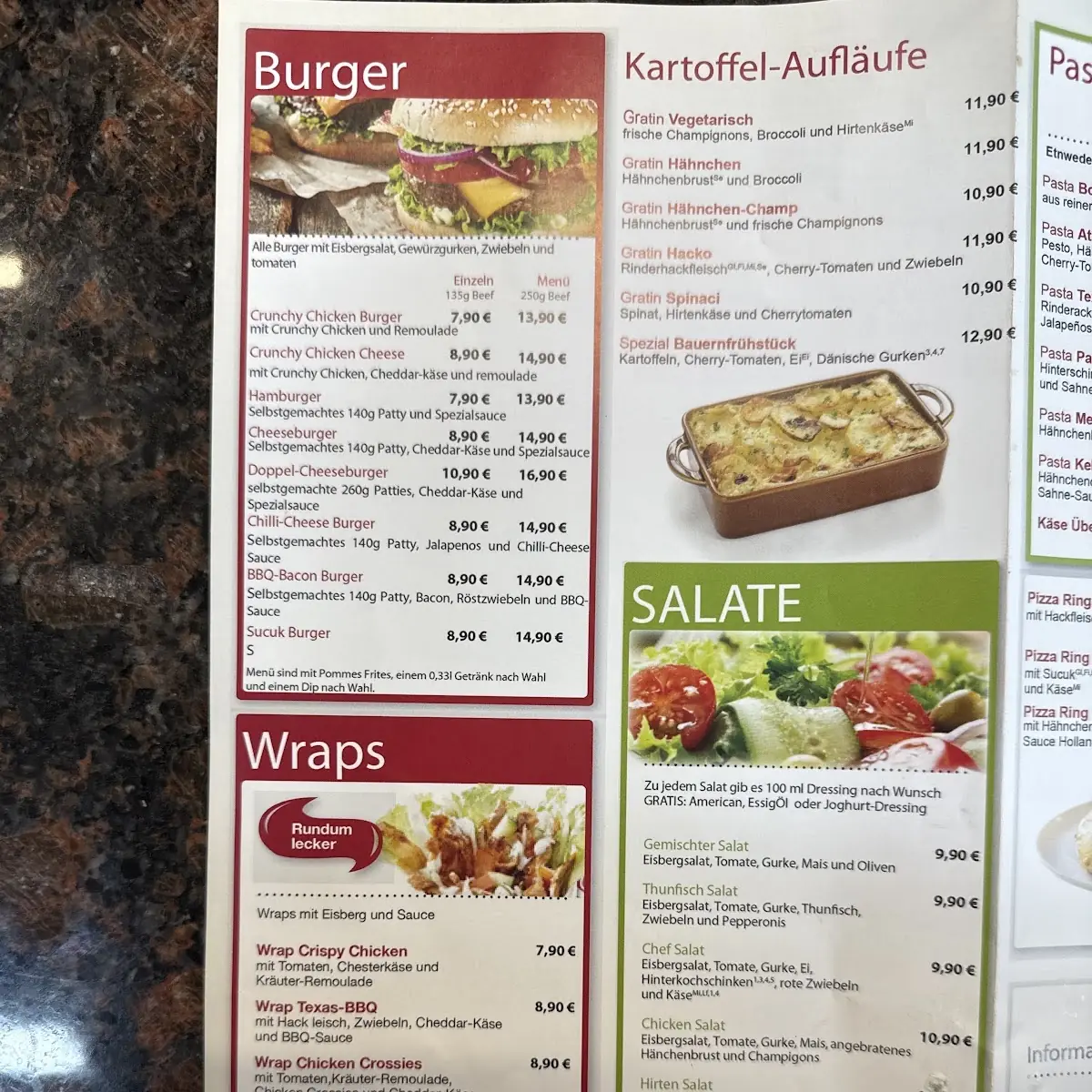 Speisekarte, Pizza Hot - Kiel Friedrichsort