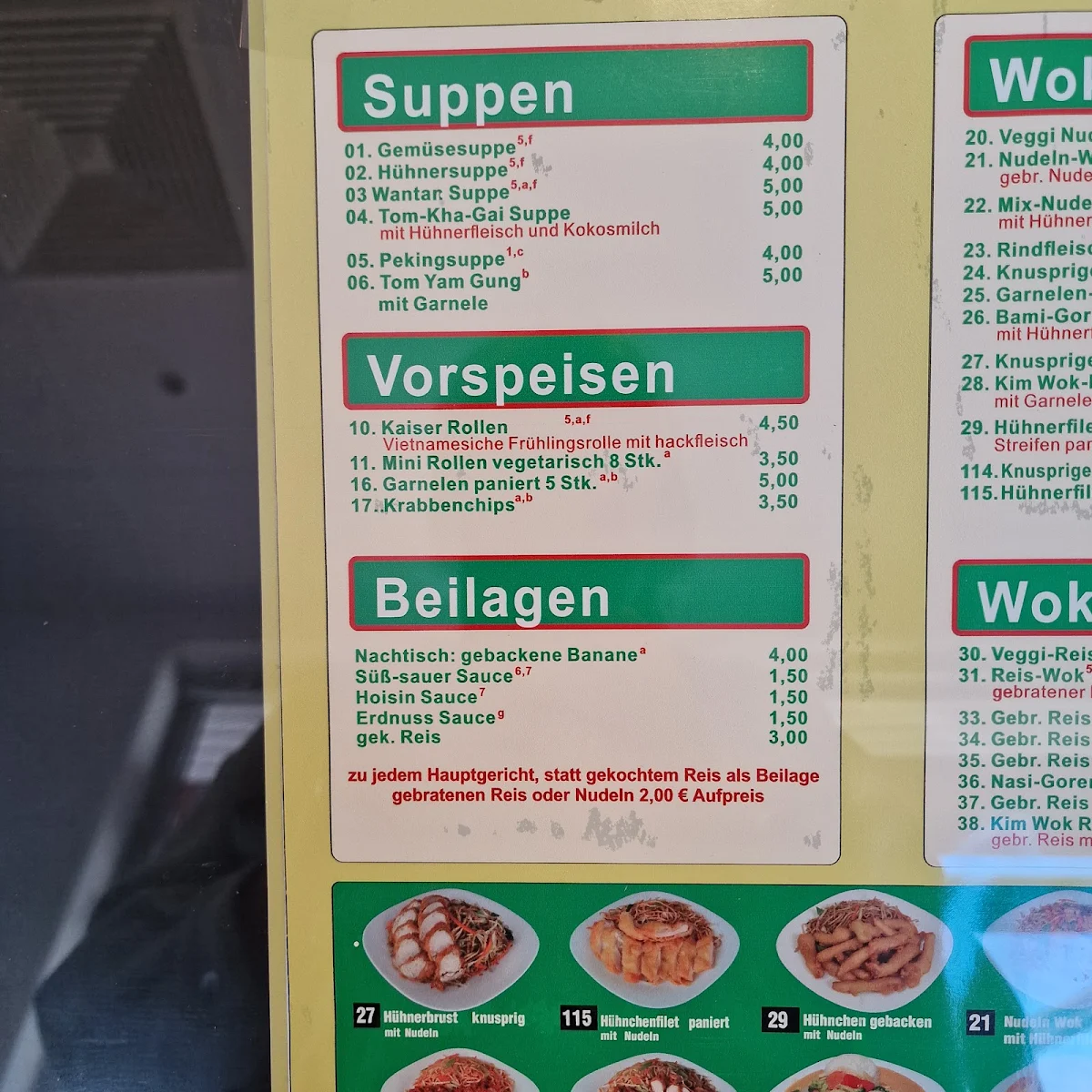 Speisekarte, Kim Wok Asia Gourmet