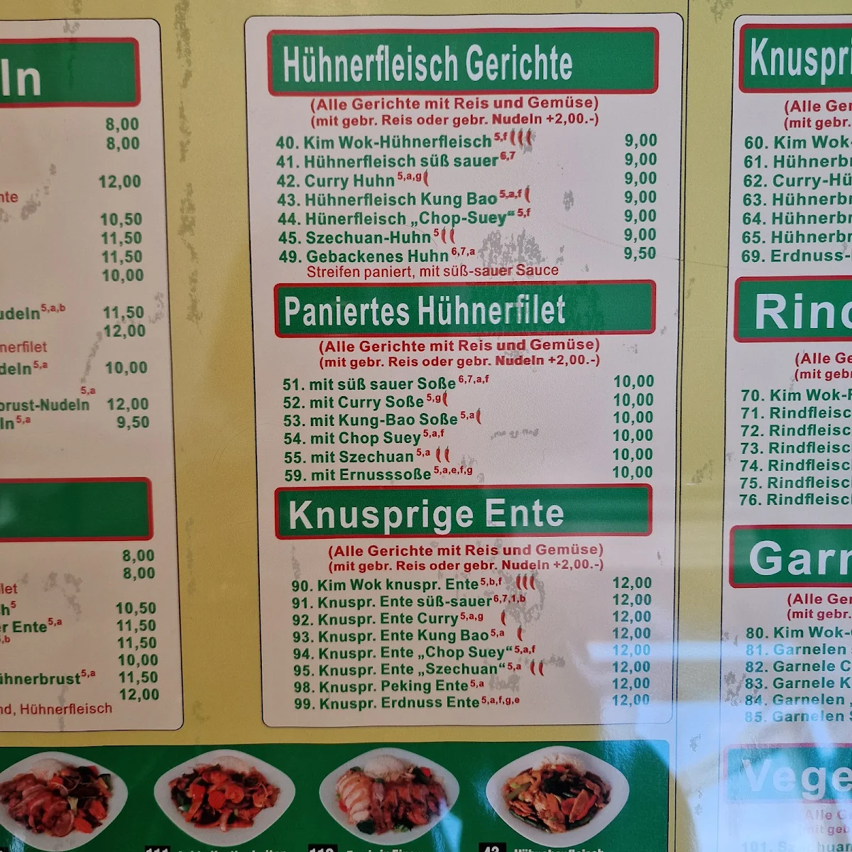 Speisekarte, Kim Wok Asia Gourmet