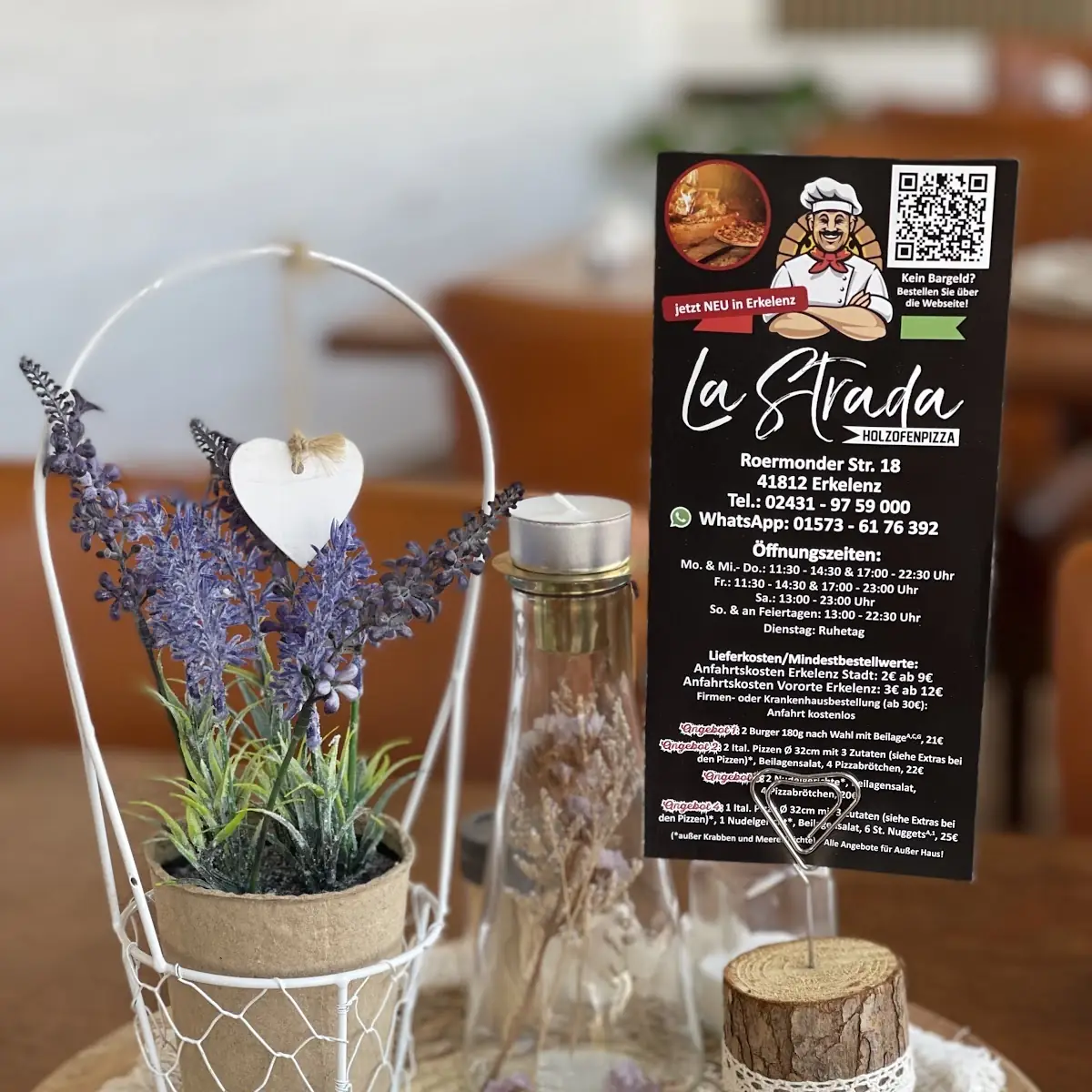 Speisekarte, La Strada Original Holzofenpizza
