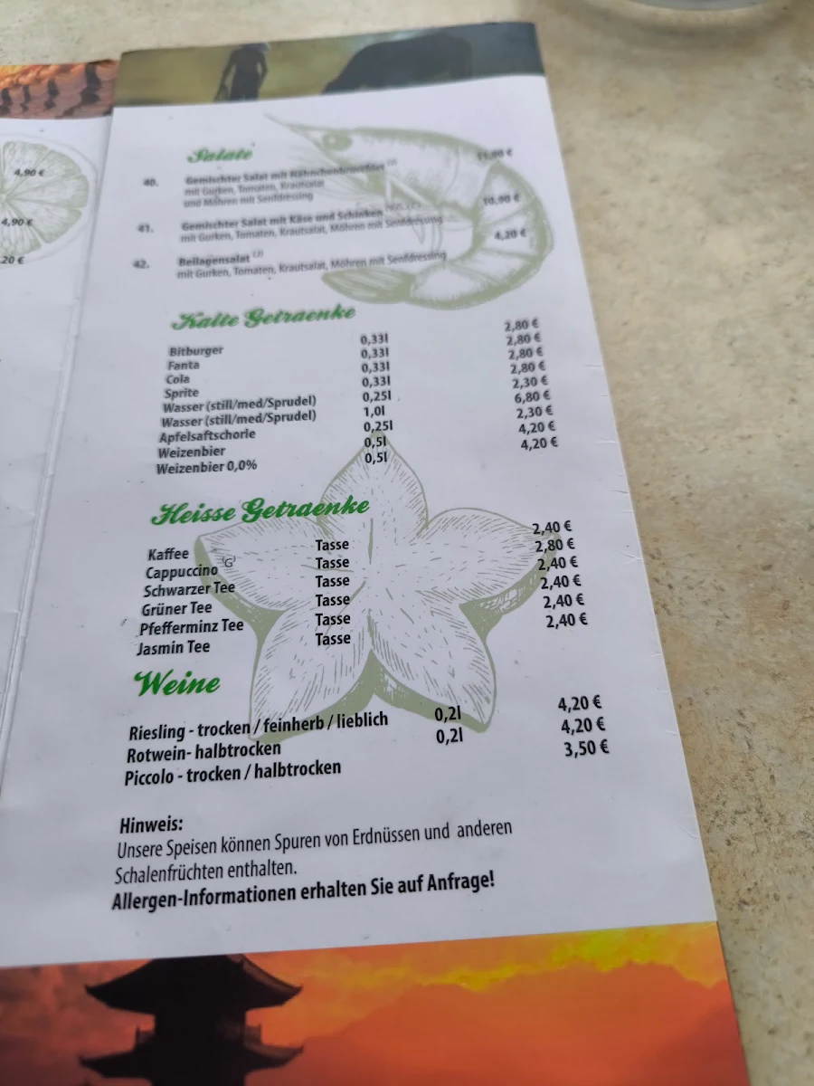 Speisekarte, Donh Kunh Thai Imbiss