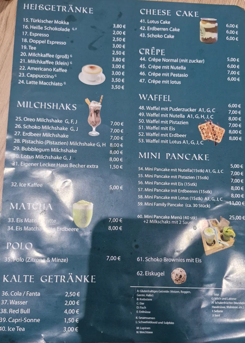 Speisekarte, Lecker Haus