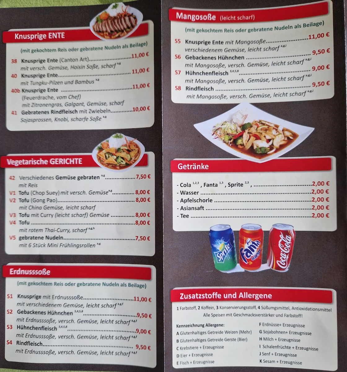 Speisekarte, Asia Food