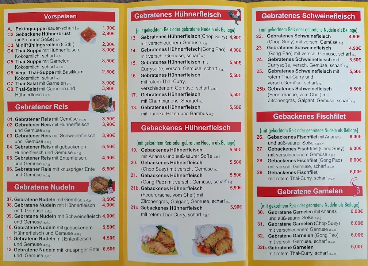 Speisekarte, Asia Food
