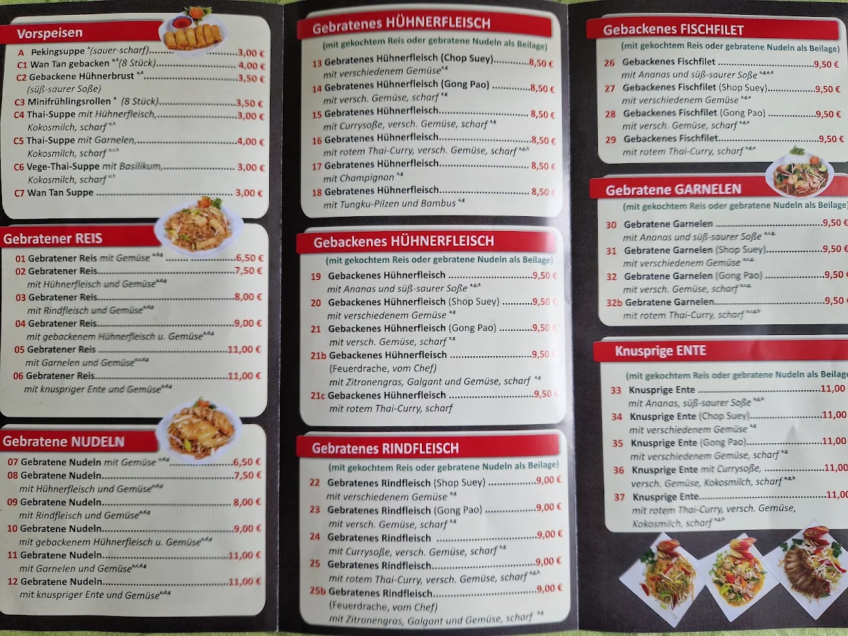 Speisekarte, Asia Food