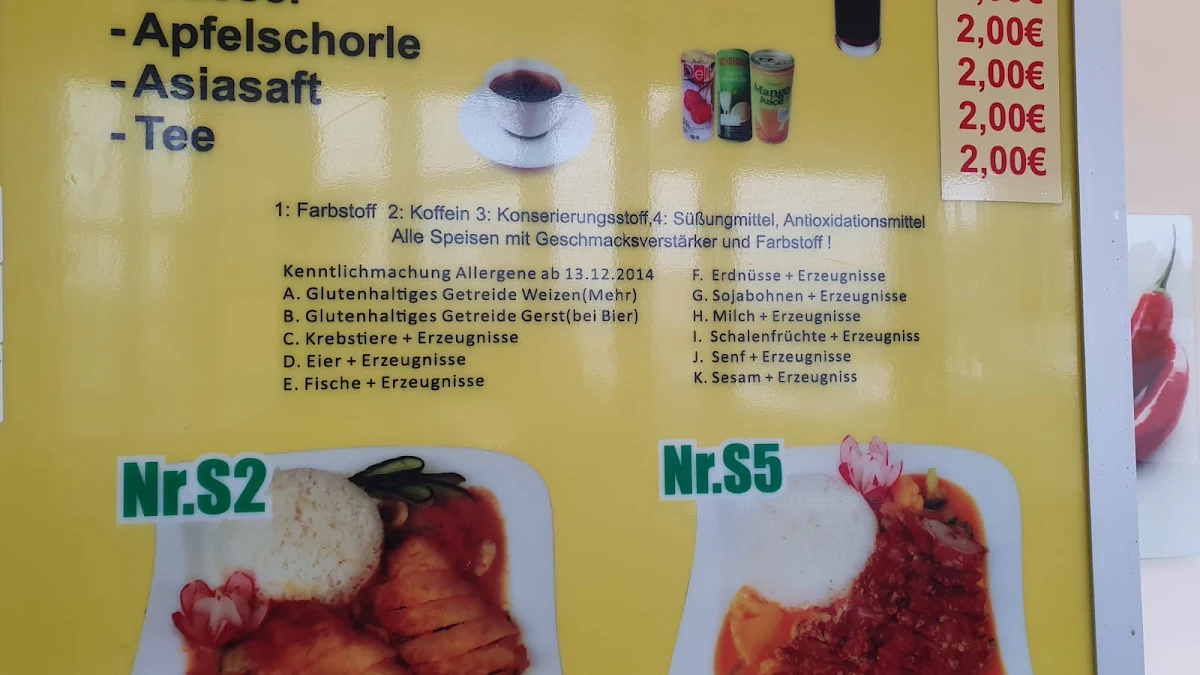 Speisekarte, Asia Food