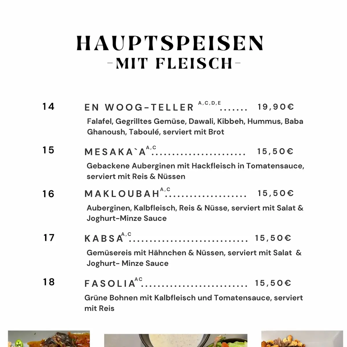 Speisekarte photo 2