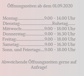 Speisekarte, Alt Hiesfelder Kaffeestübchen und Kramladen