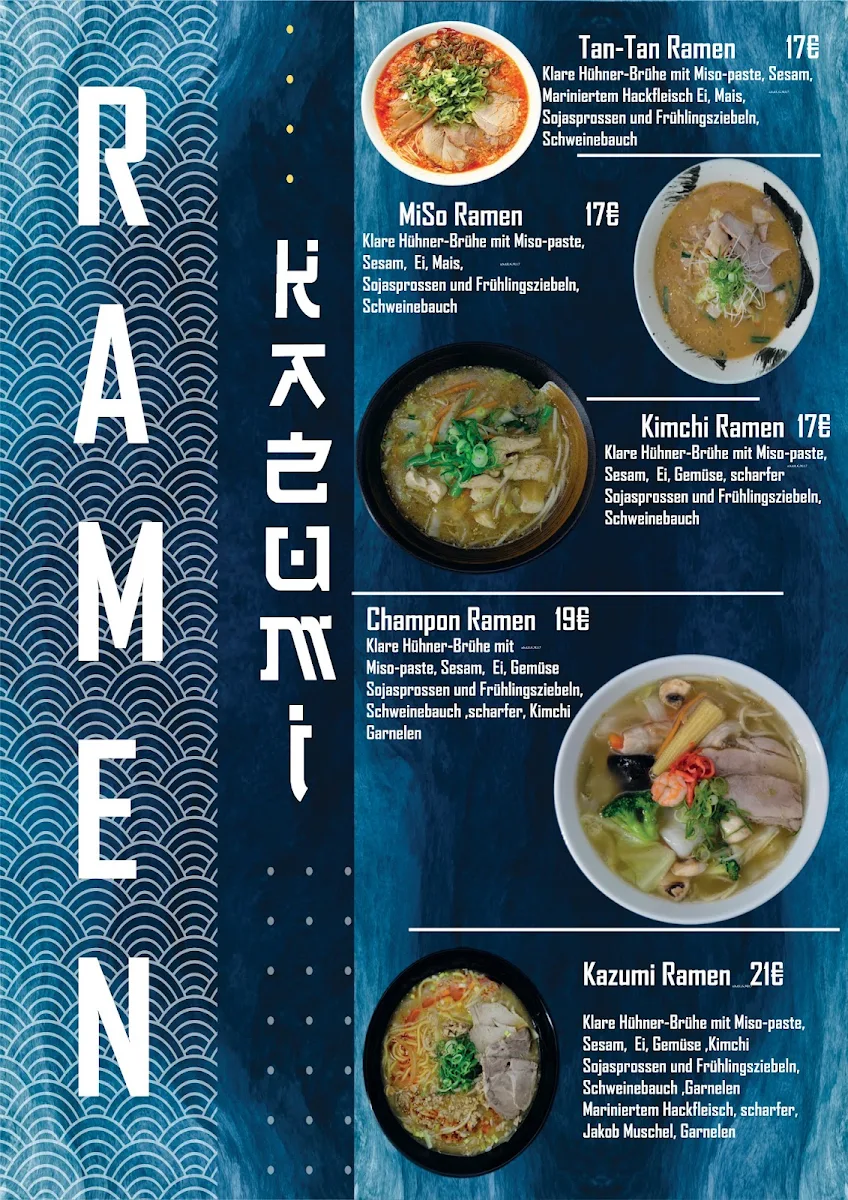 Speisekarte, Sushi Böblingen Premium Kazumi & Asiatisch Restaurant