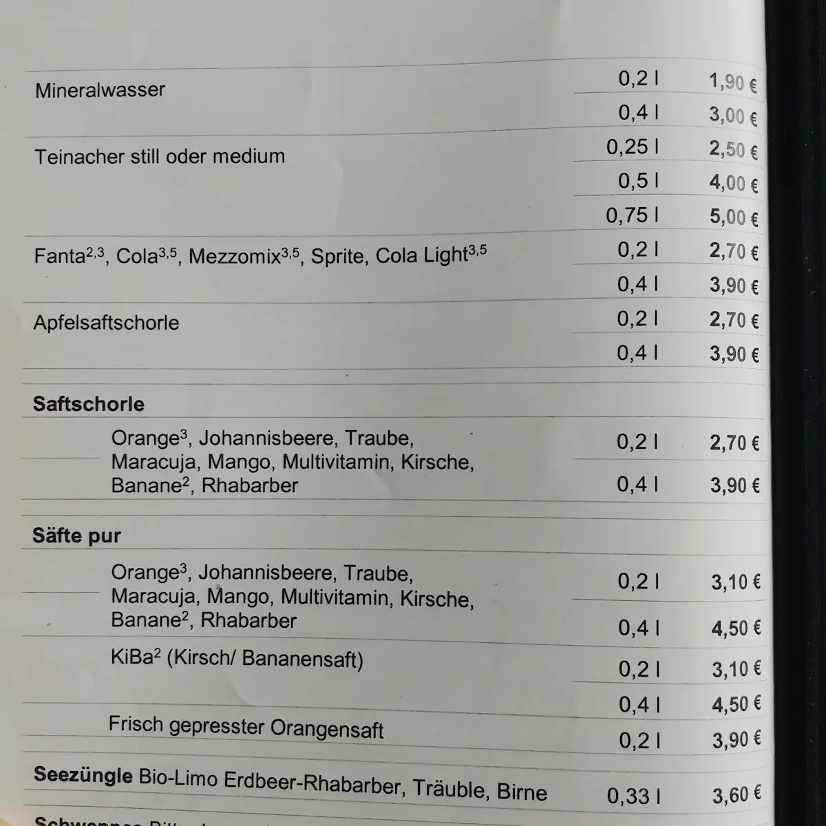 Speisekarte photo 2