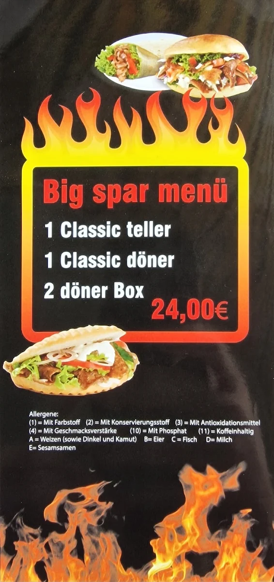 Speisekarte, Big Döner