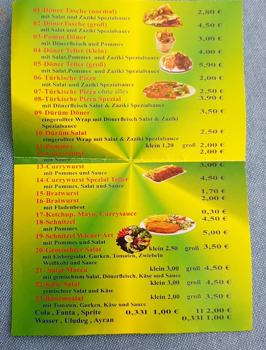 Speisekarte, Babo Döner