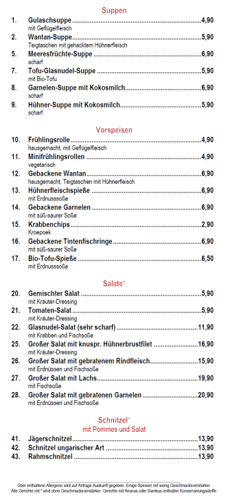 Speisekarte photo 5