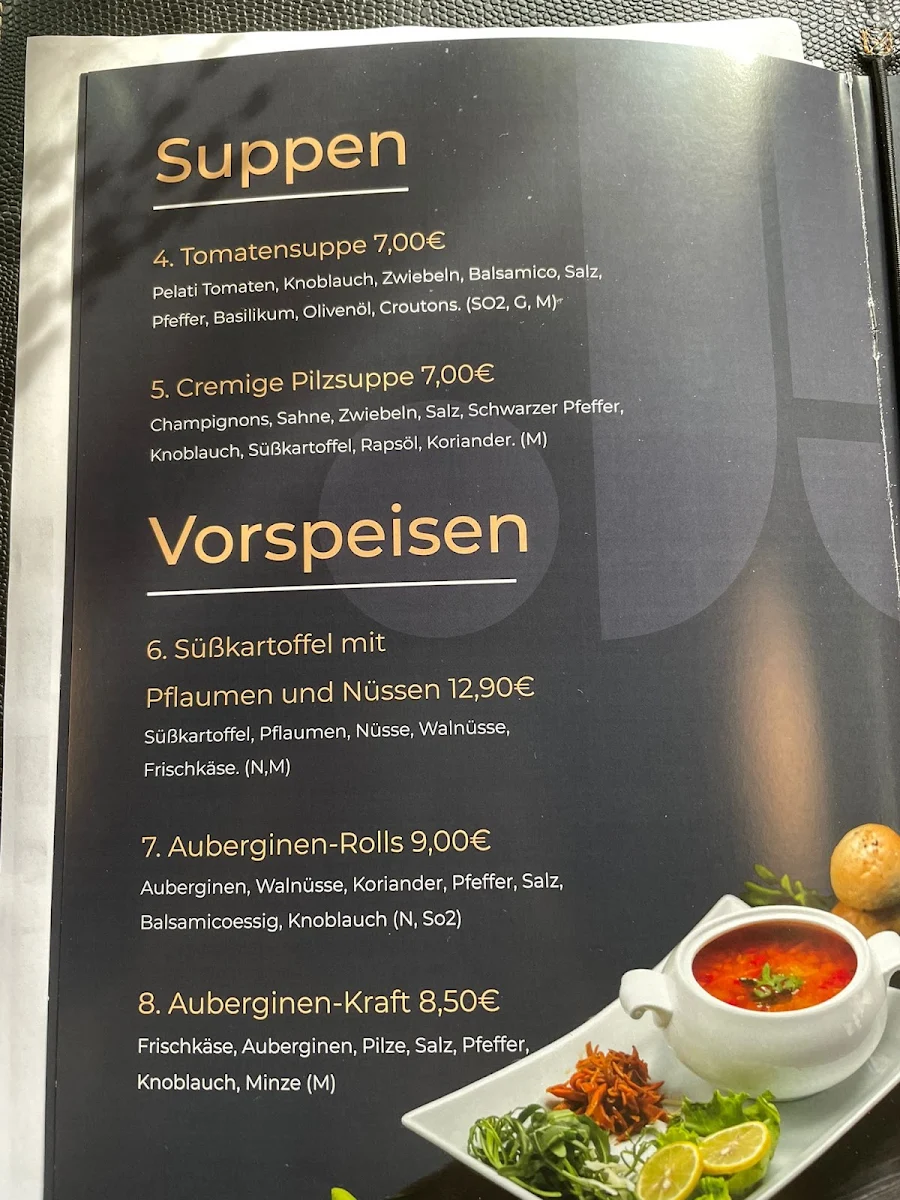 Speisekarte, Joie Restaurant & Eventhaus