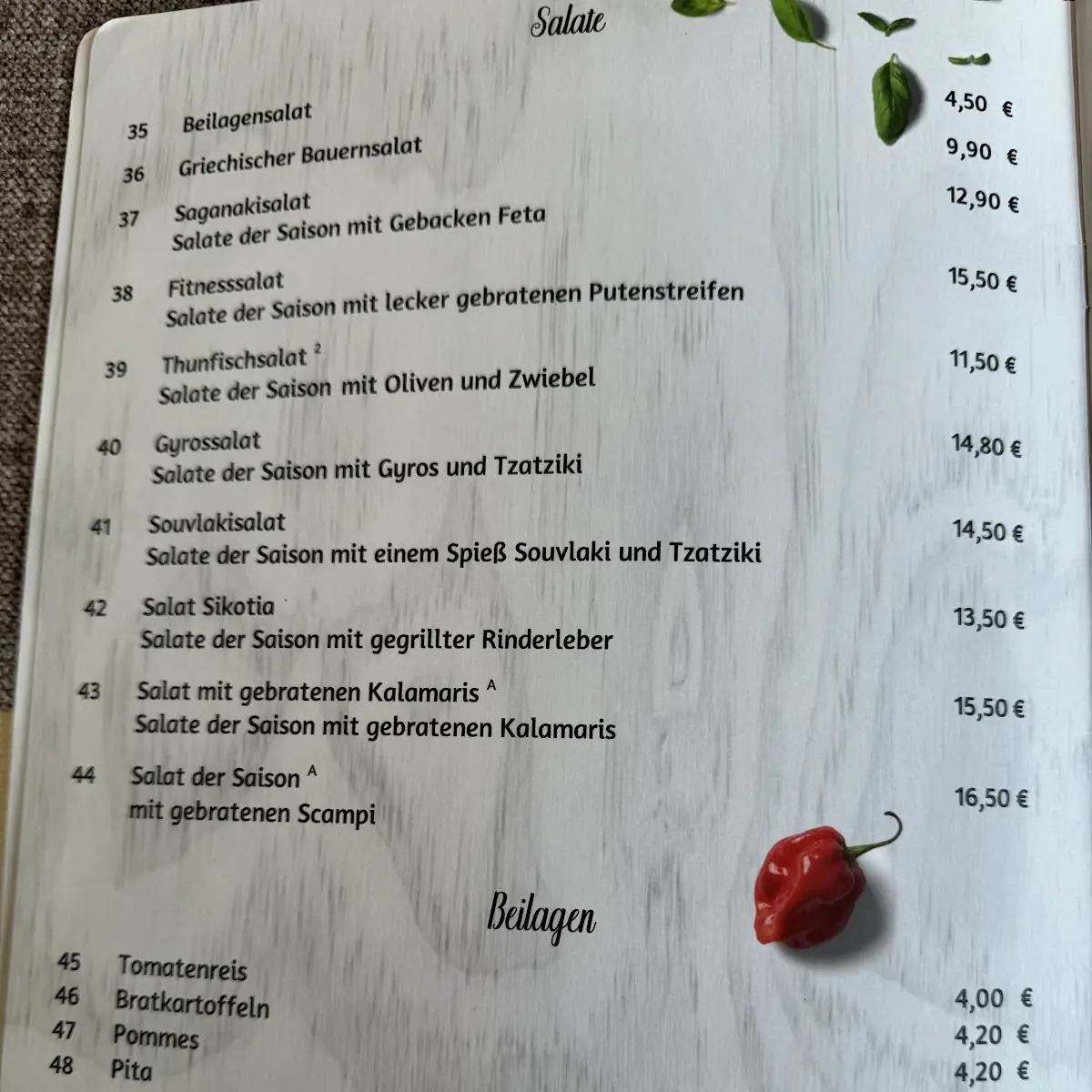 Speisekarte photo 5